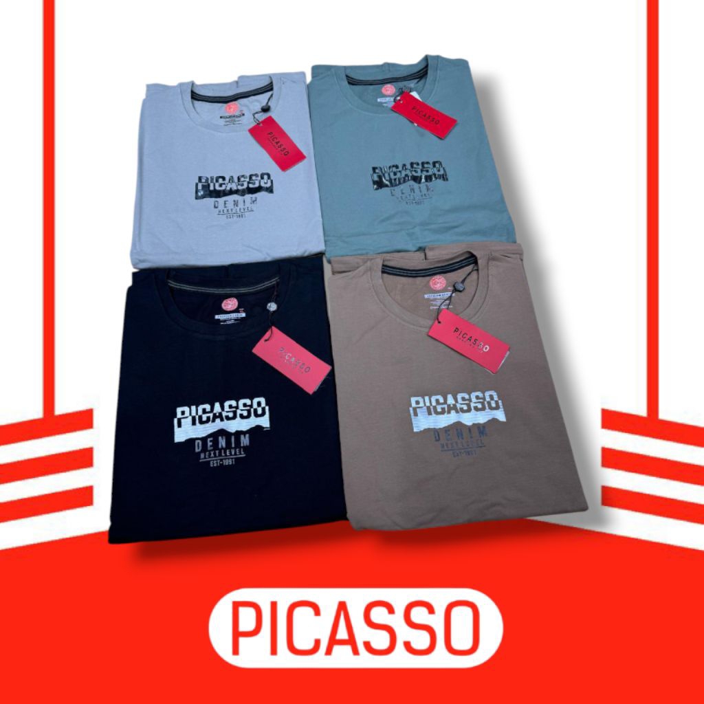 Baju Kaos Pria Picasso Spandek Tebal ORIGINAL 100%