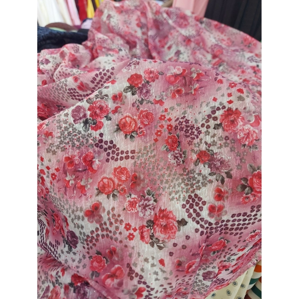 kain spandek premium  - kain spandek motif  - kain spandek antik ( pink ) A