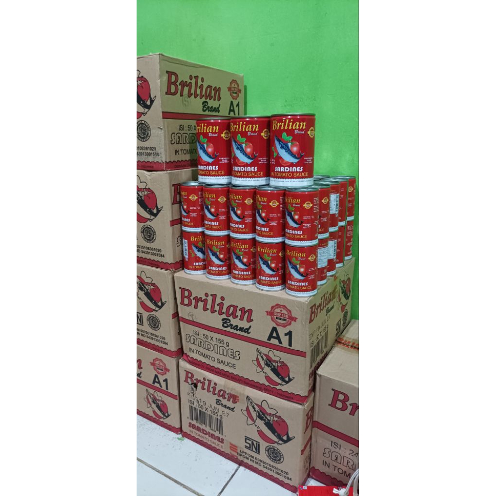 [V] Ikan Sarden Brilian 50pcs/Karton Praktis Siap Saji