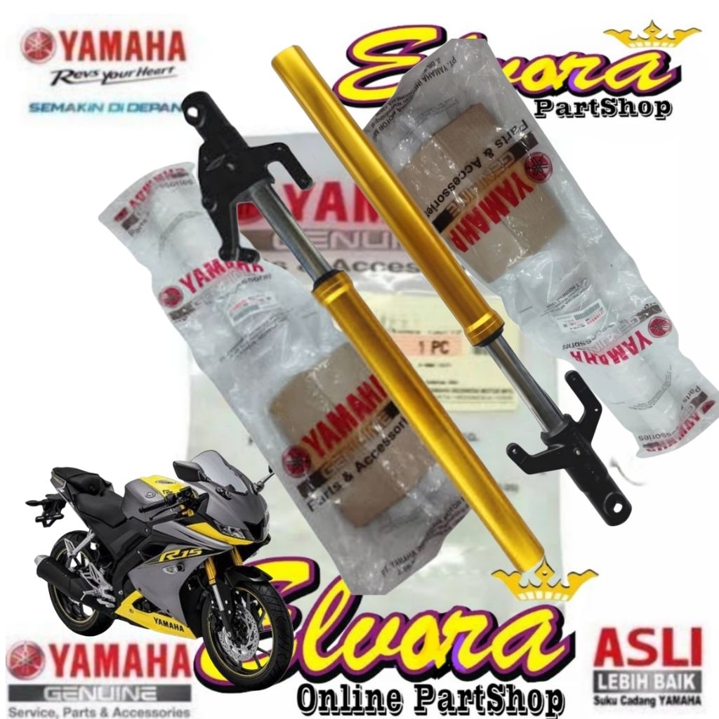 Front fork assy tabung shock USD kanan kiri yamaha R15 VVA V3 Original BK6-F3102-10 BK6-F3103-10