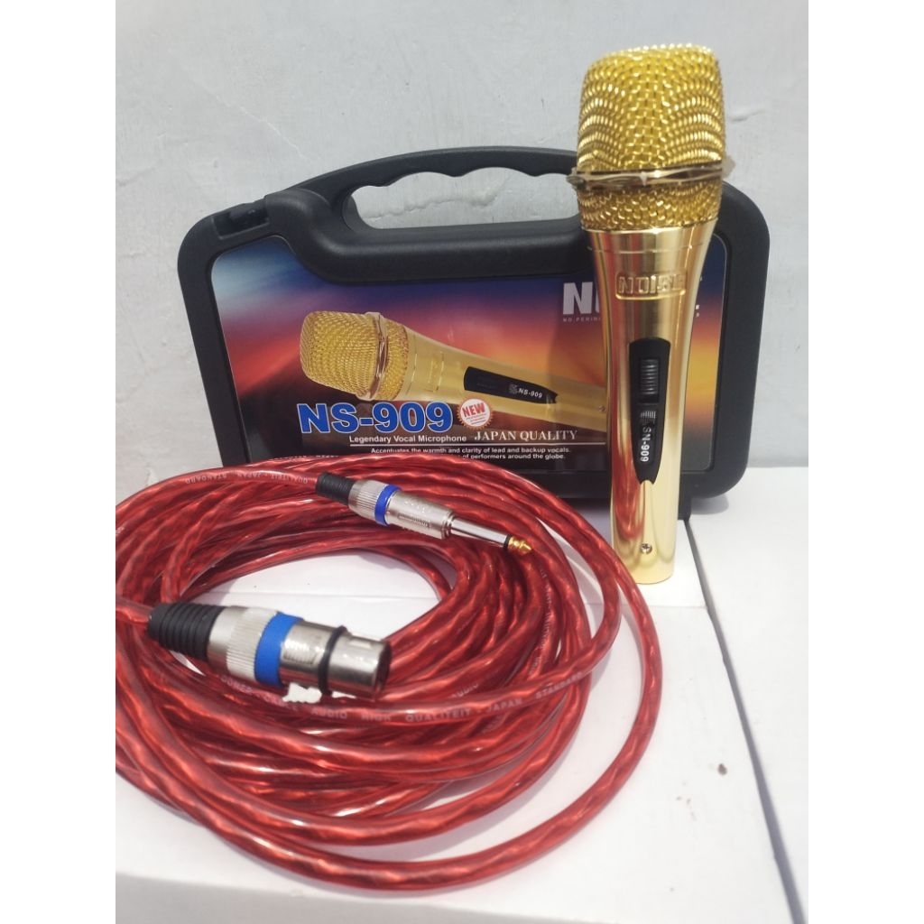 KABEL 10 METER,kabel warna rondom  MIKROFON NOISE, FUUL BESI ,MIK VOCAL