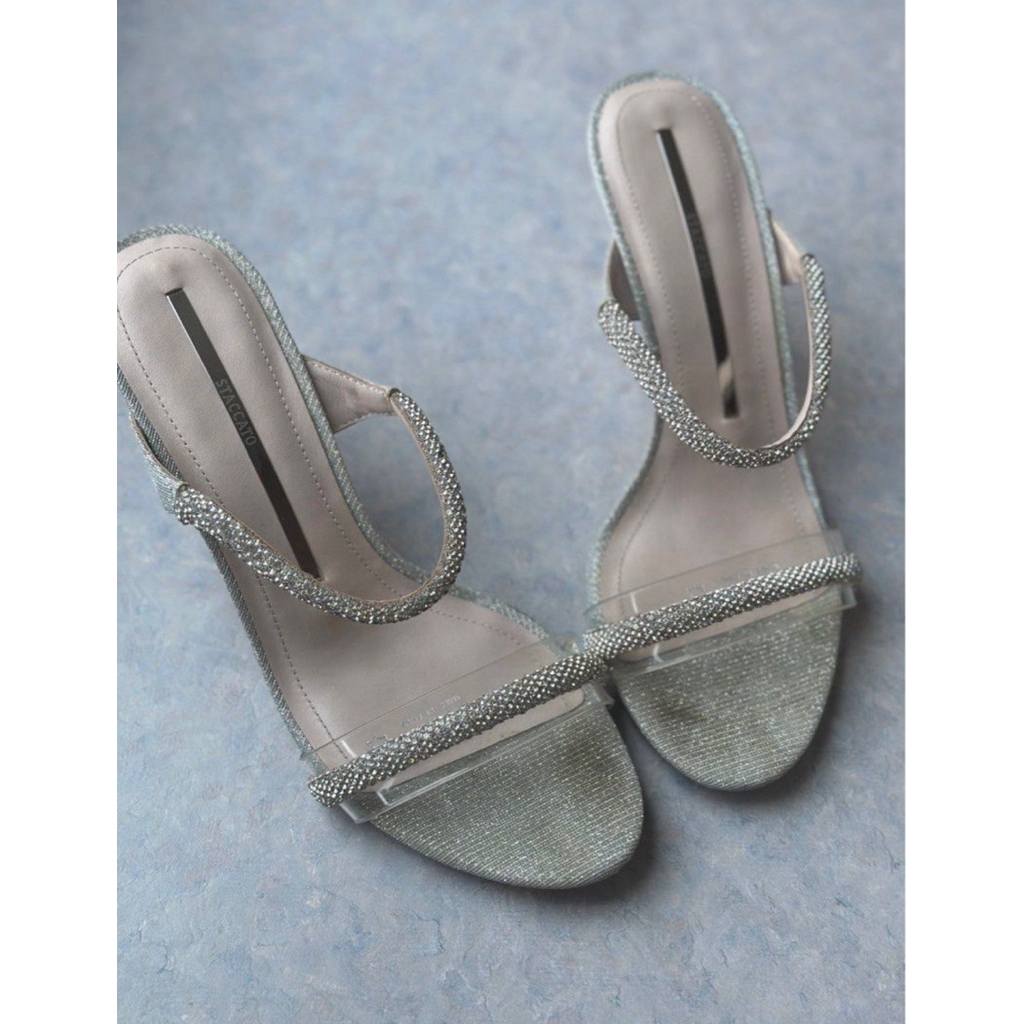 heels wanita Staccato silver heels/wedding heels