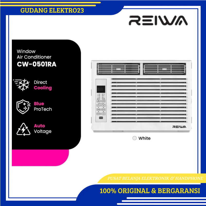 Reiwa AC Window 1/2 PK CW-0501RA Putih 5000 Btu garansi resmi