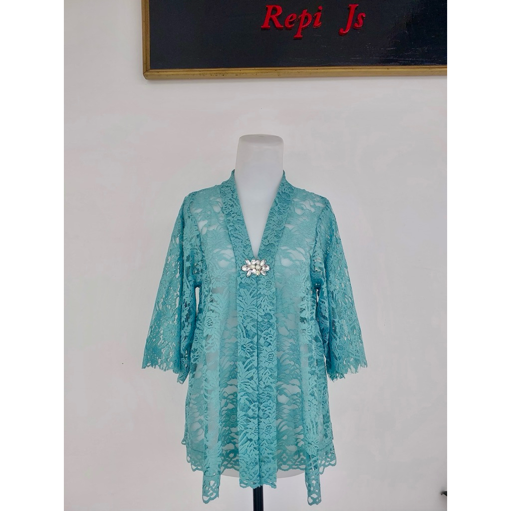 Kebaya Kartini Pendek Hijau Wardah