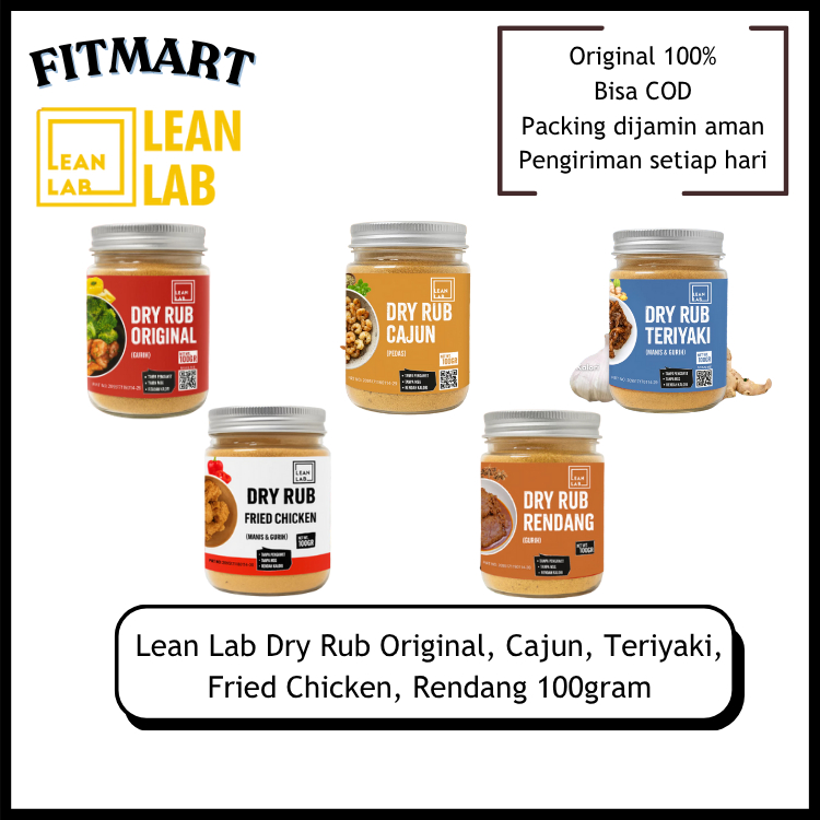 Lean Lab Bumbu Masak Dry Ru bRendah Kalori 100g x1 (Original/Cajun/Teriyaki/Fried Chicken/Rendang)