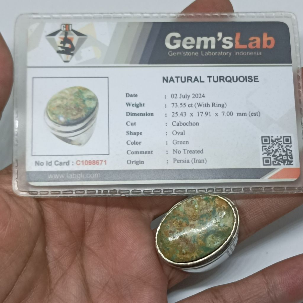 Akik Natural Pirus Persia + memo.