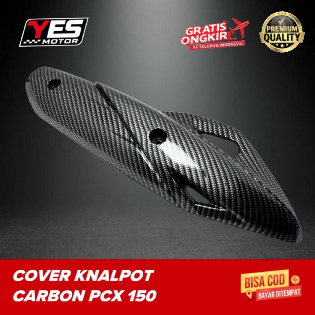 TUTUP KNALPOT PCX 150 CARBON KARBON TERANG • Cover Knalpot Pcx 150 Carbon Tameng Knalpot Carbon Pcx 
