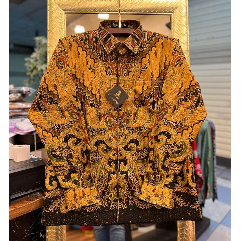 Lano Batik Tulis Prada - Lasem - Cendrawasih - Batik Dobby - Baju Batik Pria - Kemeja Batik Pria - K