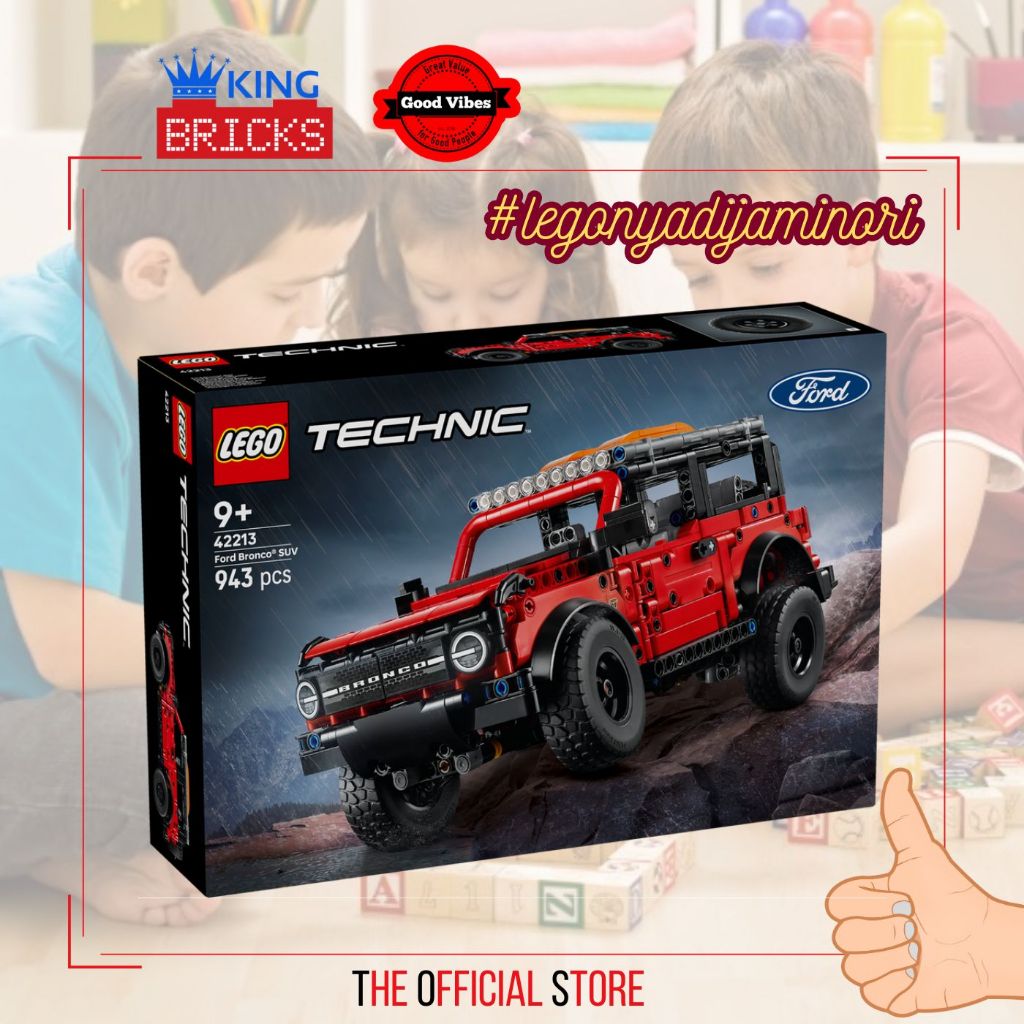 LEGO Original TECHNIC 42213 Ford Bronco SUV - Mainan Anak Edukasi Kreatif Mobil Jeep Super Motor Teh
