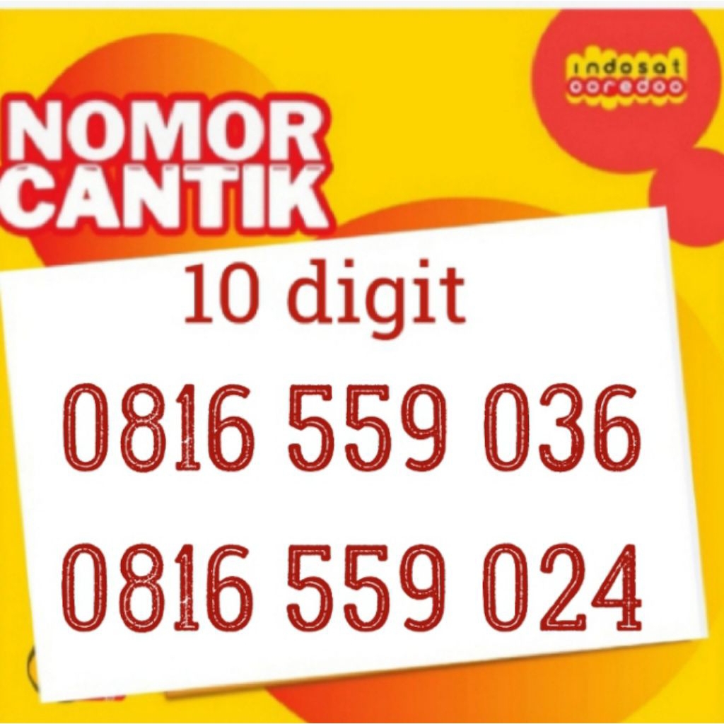 kartu perdana Cantik langka 10 digit Indosat