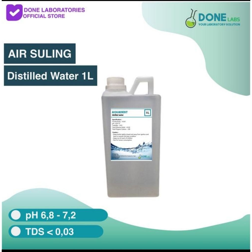 Aquadest 1 Liter / Air Suling / Distilled Water 1L