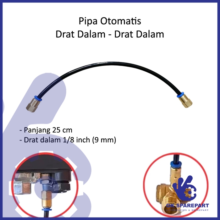 Pipa Otomatis Kompresor Angin Portable Drat Dalam Drat Dalam 1/8 Inch