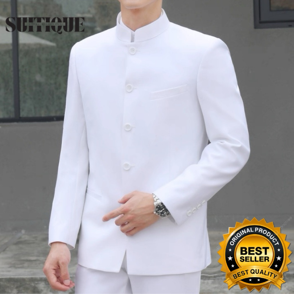 Suitique ID Jas Blazer Pria Formal Putih Ivory White Tampil Mewah, Stylish, dan Eksklusif