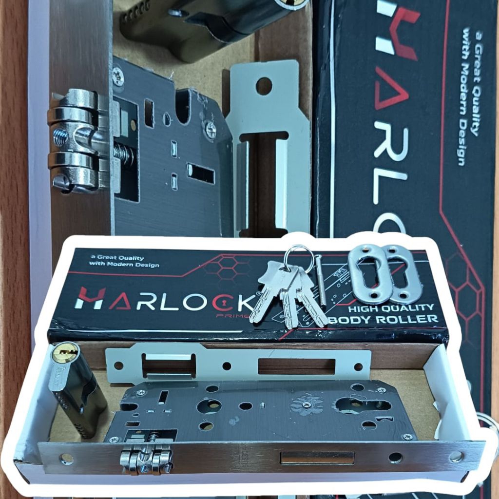 Body Pelor Harlock + Cylinder / Kunci Pintu Dua / Kunci Pintu Tarung / Kunci Pelor / Body Roller