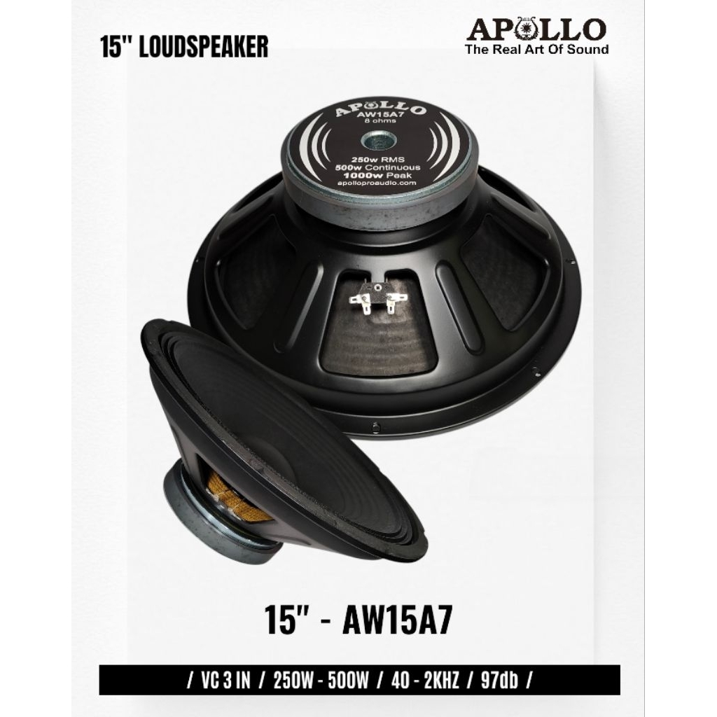 Komponen Speaker / 15 Inch / Apollo AW15A7 / VC 3 IN / APL AW 15A7 AW1547 AW 1547 / 97dB - RMS 250 W