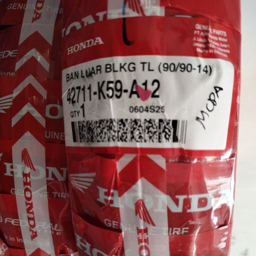 ban luar AHM federal 90/90-14 tubles k59-12,ban belakang beat, Vario fi, Vario 125/150