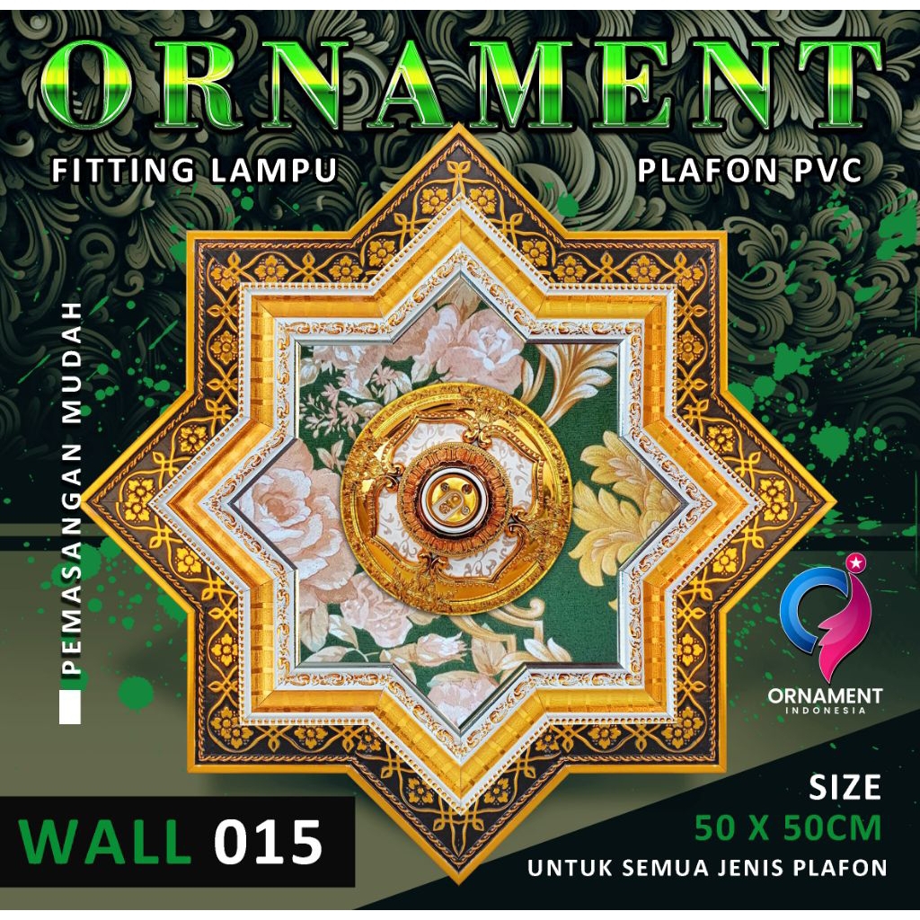 Ornamen lampu hias pvc ukuran 50x50cm exclusive