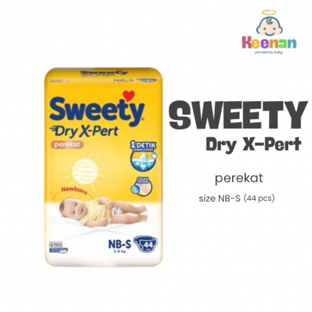 SWEETY DRY X-PERT UKURAN NB-S (44 pcs popok perekat)