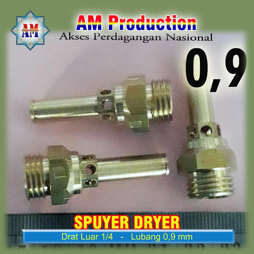 0,9 mm Spuyer Dryer Konversi drat 1/4 Spuyer Pengering Lubang 0,9 mm