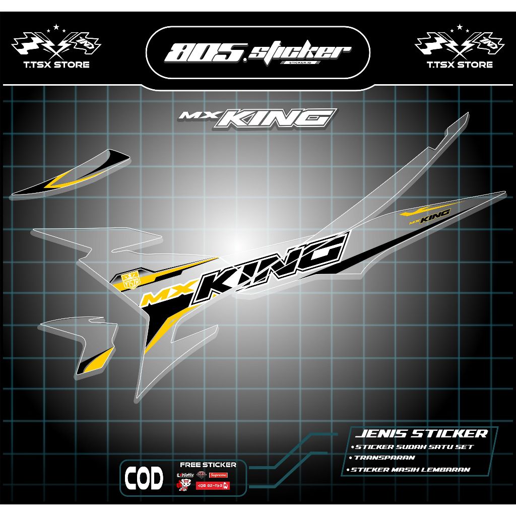 STRIPING MX KING 150/STIKER MX KING FULL SAYAP/DECAL STIKER MX KING 150