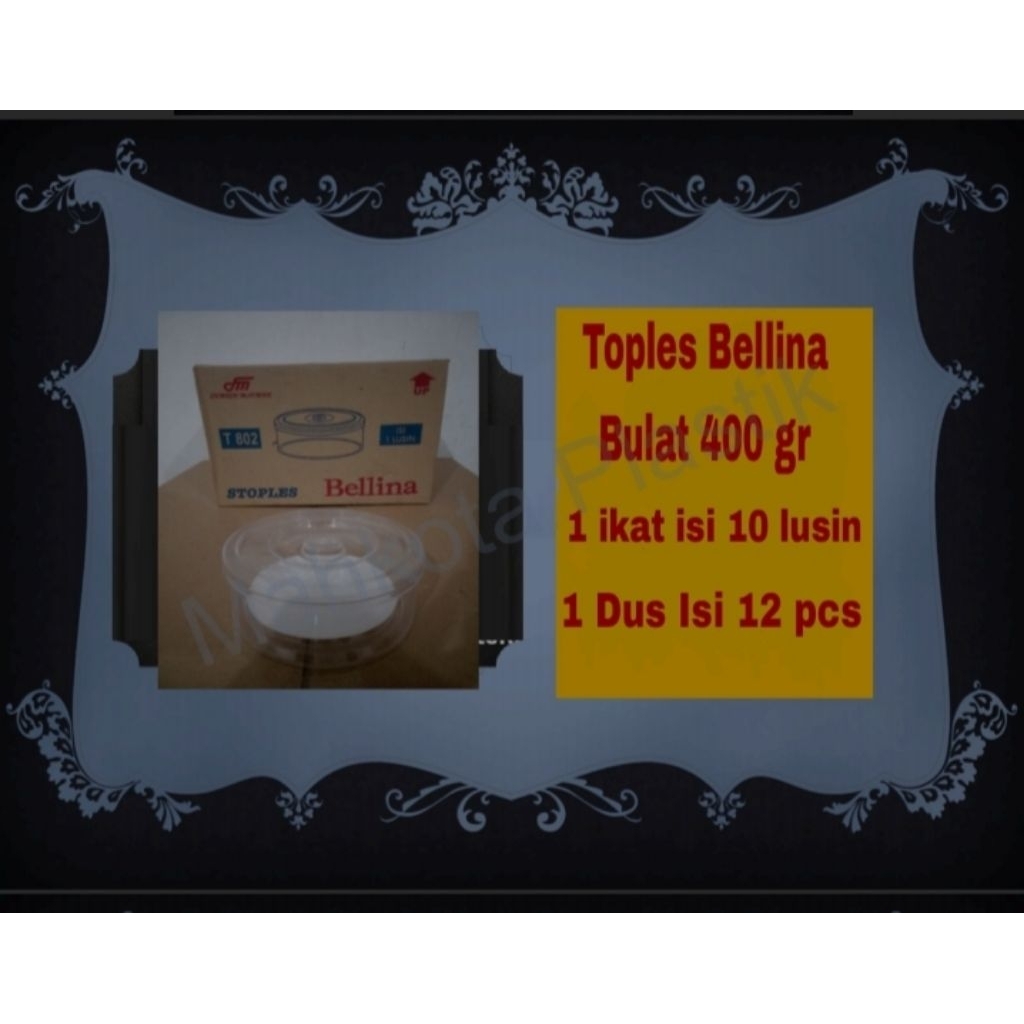 Toples Belina Bulat 400gram/Toples Kue/Toples bening