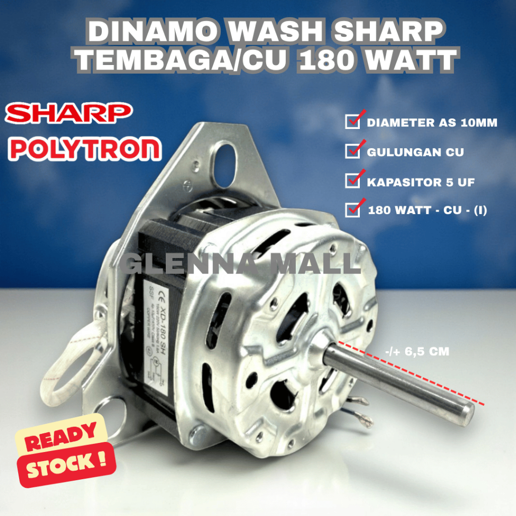 Dinamo Pencuci / Wash OVAL Mesin cuci SHARP/Polytron - 180 watt TEMBAGA / CU