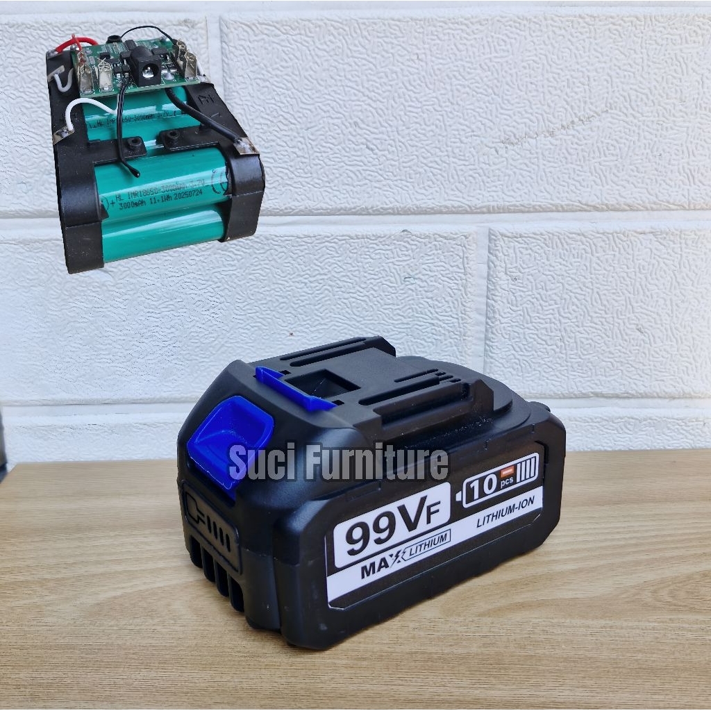 BATERAI IMPACT WRENCH 99V APR jumbo / Baterai Bor Impact 99Vf 6000mah Apr Uchiha JLD