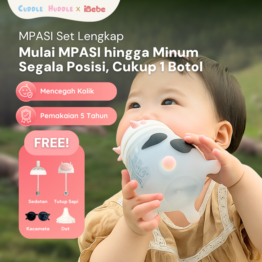 { buy2get7 }3bln+MPASI set 240/ 330 hitam ibebe MooMoo 2.0 ultra soft 4in1 silicon Botol Susu Bayi W