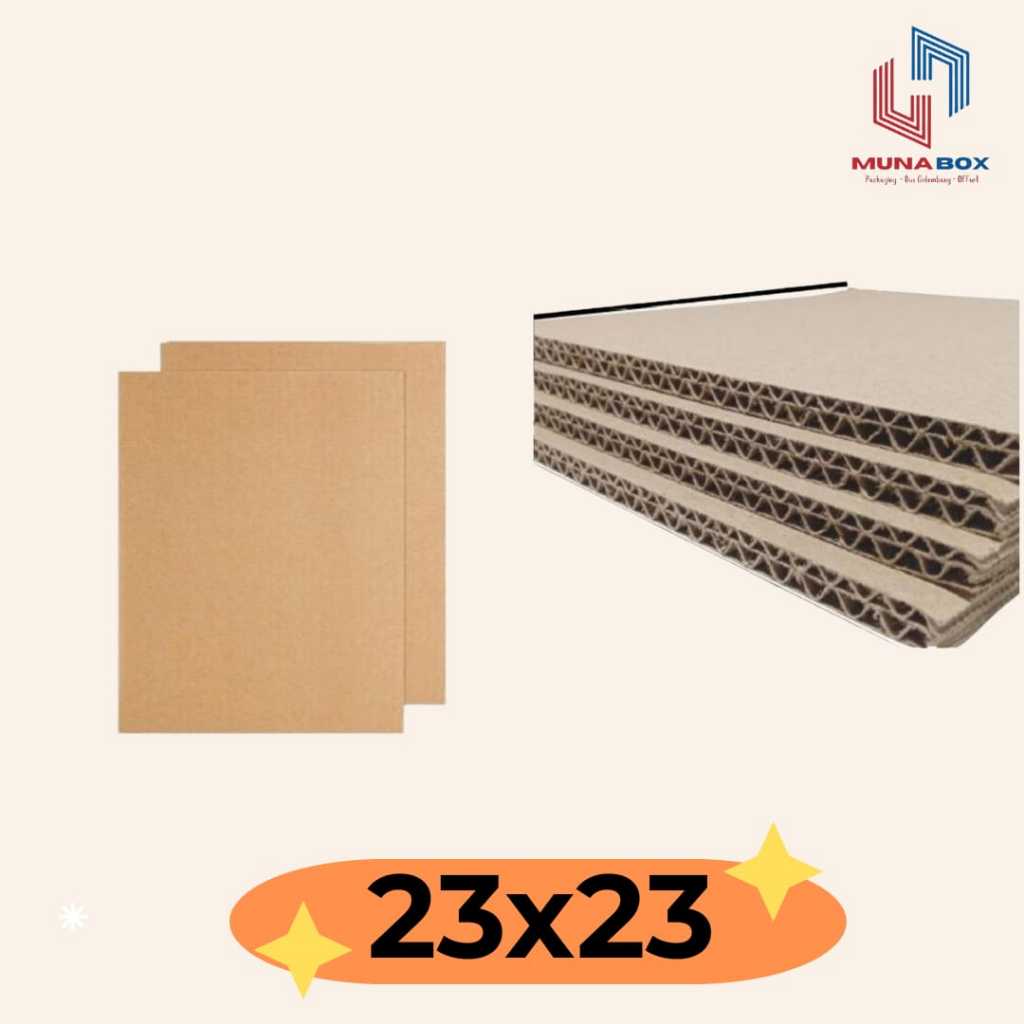 Karton Lembaran/Bahan Lembaran/Dus Lembaran Sheet 23x23 cm Double Wall