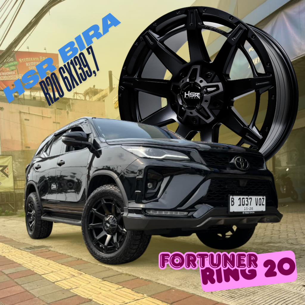 Velg Racing Fortuner Pajero Ring 20 HSR Bira 6x139,7 Black | Velg Triton Ring 20 HSR Bira