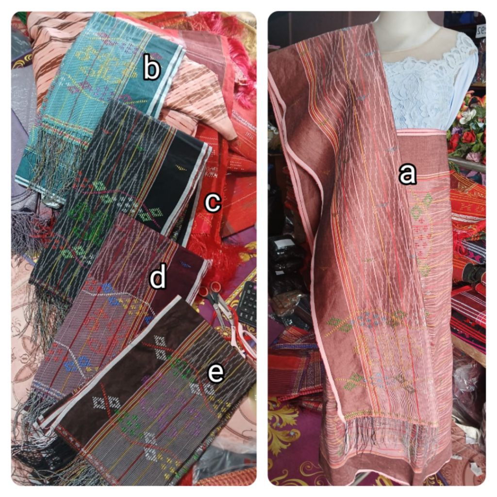 SONGKET HABONARON TENUN SARUNG SELENDANG BATAK TRADISIONAL ULOS SIBOLANG SADUM RASTA BIRU