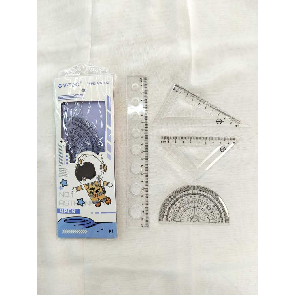 V-TEC Penggaris Set Karakter / GARISAN SET / GARISAN SEGITIGA SET