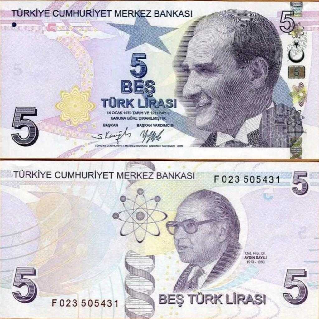 Turki / Turkey 5 Lira UNC-Original-Gress