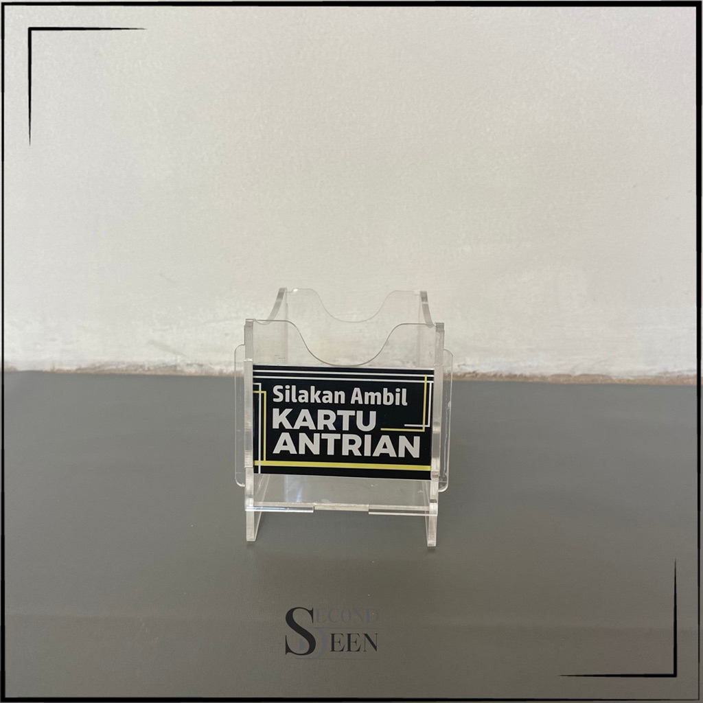 Akrilik Tempat Kartu Antrian, Kotak Akrilik Untuk Kartu Antrian, Akrilik Kotak Antrian