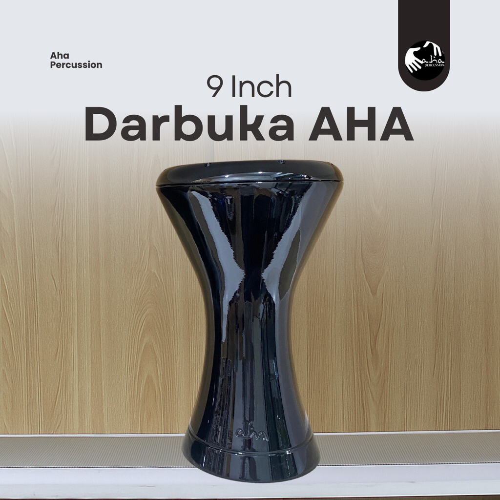 Darbuka Polos AHA Original | Ukuran Shombaty 9 Inch | Full Set + Tas + Mika Cadangan