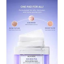 SKINTIFIC AHA BHA PHA EXFOLIATING PADS