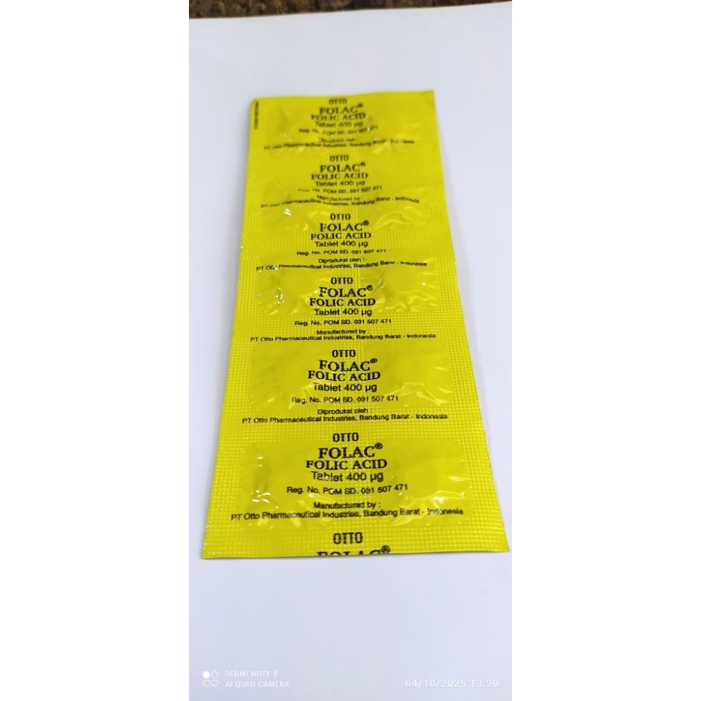 Folac Folic Acid 400mg perlembar 10 tablet