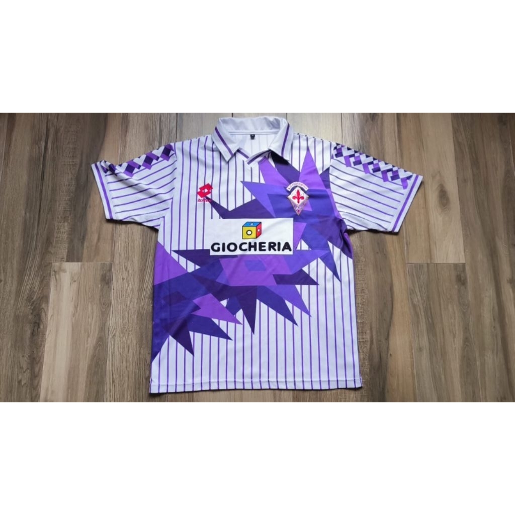 Jersey Fiorentina langka away 1991 1992 size M no : 9, zaman Batistuta