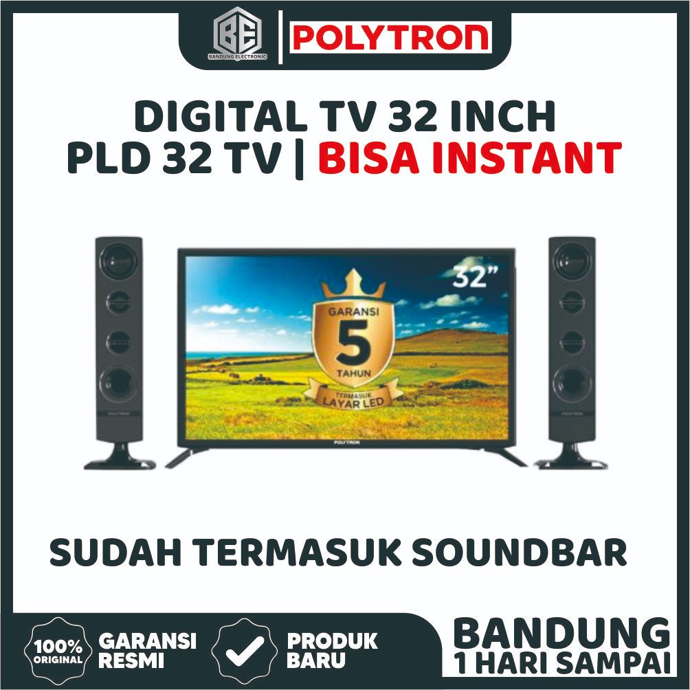 TV LED Polytron PLD 32TV1855 32 Inch Digital TV Tower Speaker