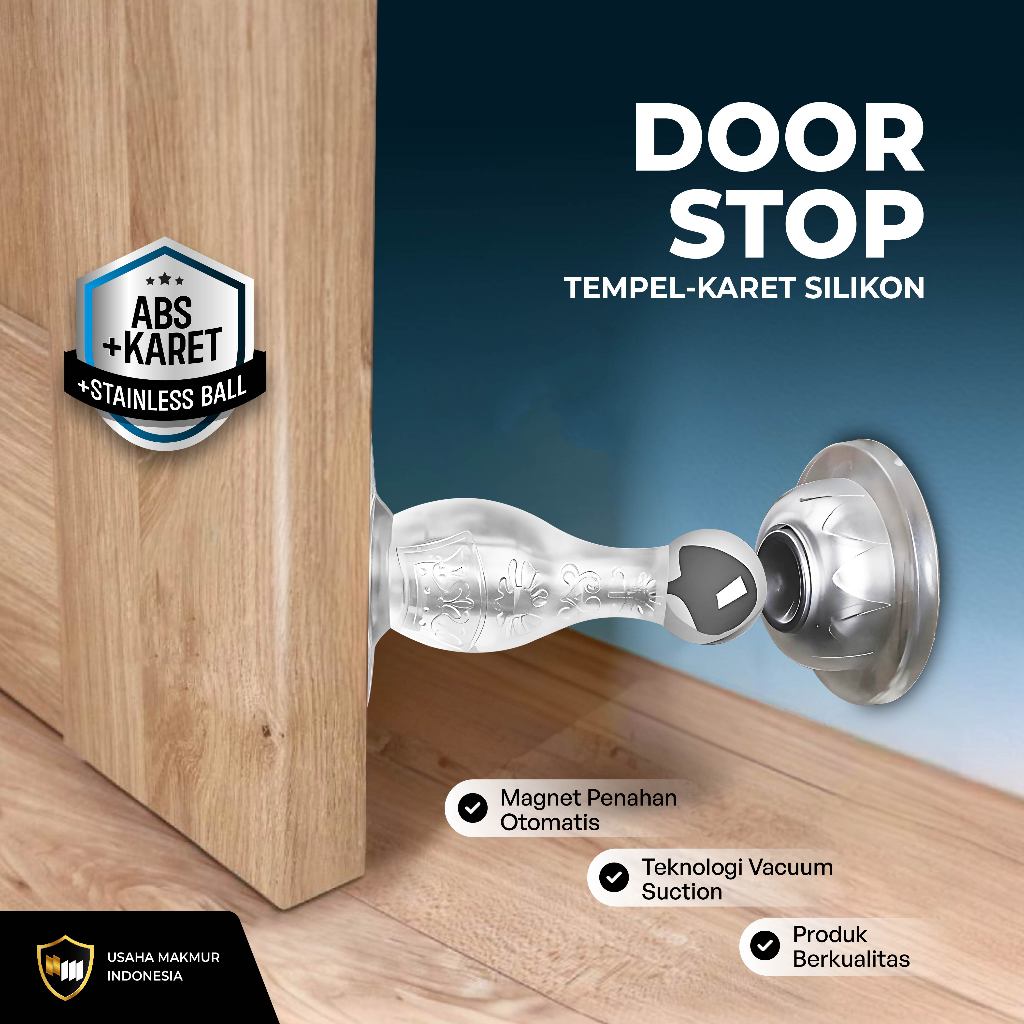 Penahan Pintu Door Stoper Tempel Silicon Alat Penahan Pintu Jendela Ganjalan Karet Kuat AA274