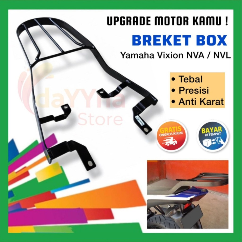 Braket Box Motor Vixion OLD Lama / NEW NVL NVA / All New Vixion - Dudukan Box Givi Shad Kappa
