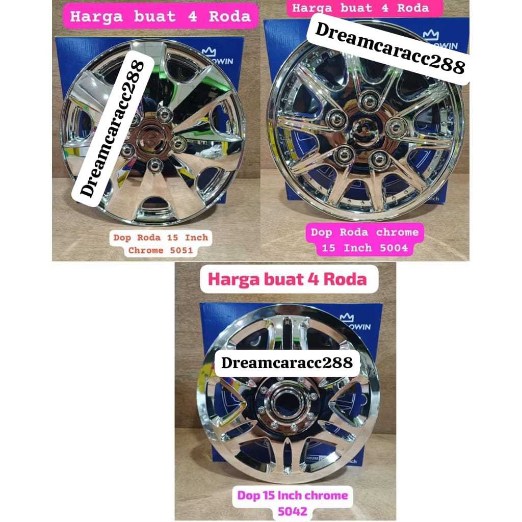 wheel Dop Dop Roda Cover Velg pelek Tutup Pelek Velg Standart Mobil Universal Ukuran Ring 15Inch Chr