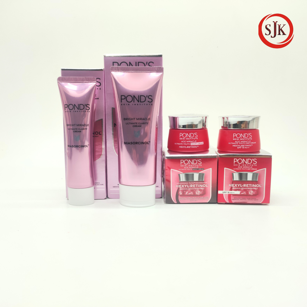Paket Hemat Ponds Cream Bright Miracle + Cream Age Miracle Day & Night 9g