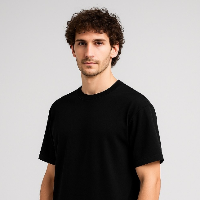 Baju Polos Pria 16s Australian Cotton Coolbreeze -Hitam