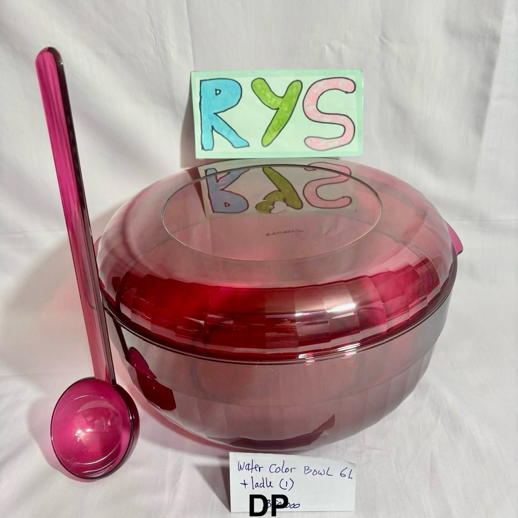 TUPPERWARE WATERCOLOR BOWL 6 LITER + LADLE