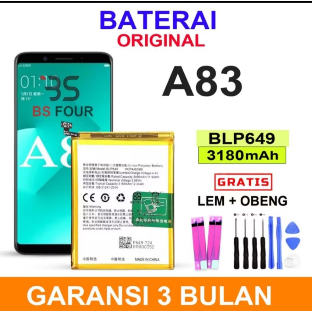 Baterai Battery Batre OPPO A83 BLP649 BLP-649 ORIGINAL