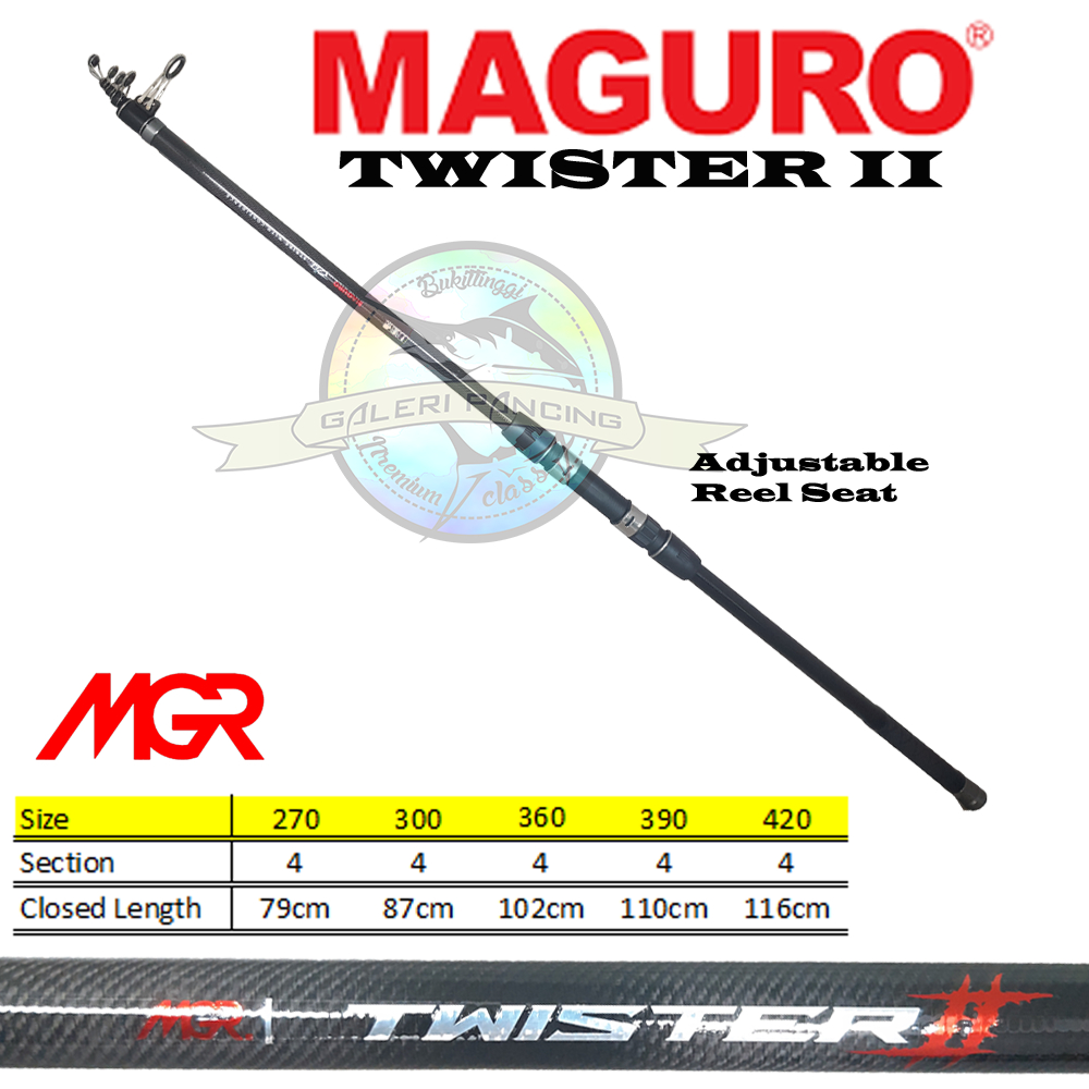 Joran Surf Pasiran Maguro Twister II 270 300 360 390 420 Posisi Reel Seat Bisa Di Geser