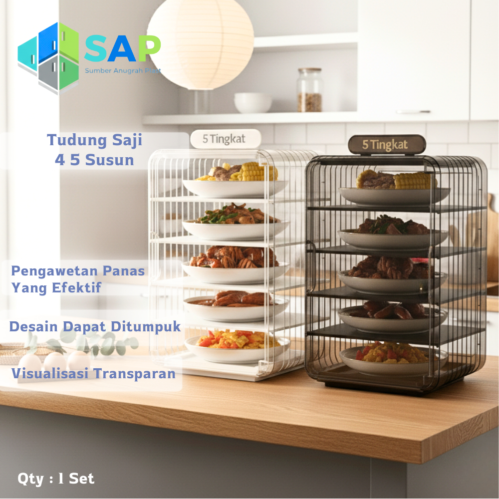 SAP Tudung Saji 4 5 Susun Jumbo Tudung Saji Estetik Rak Makanan Rak Susun Storage Food 4 5 Tingkat