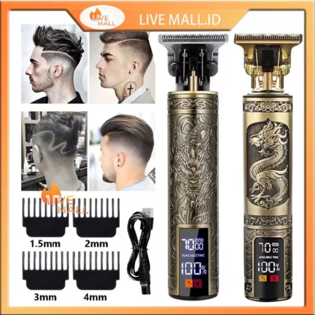 Hair Clipper Trimmer Detailer Alat Cukur Rambut kemei Clipper kemei km-T99