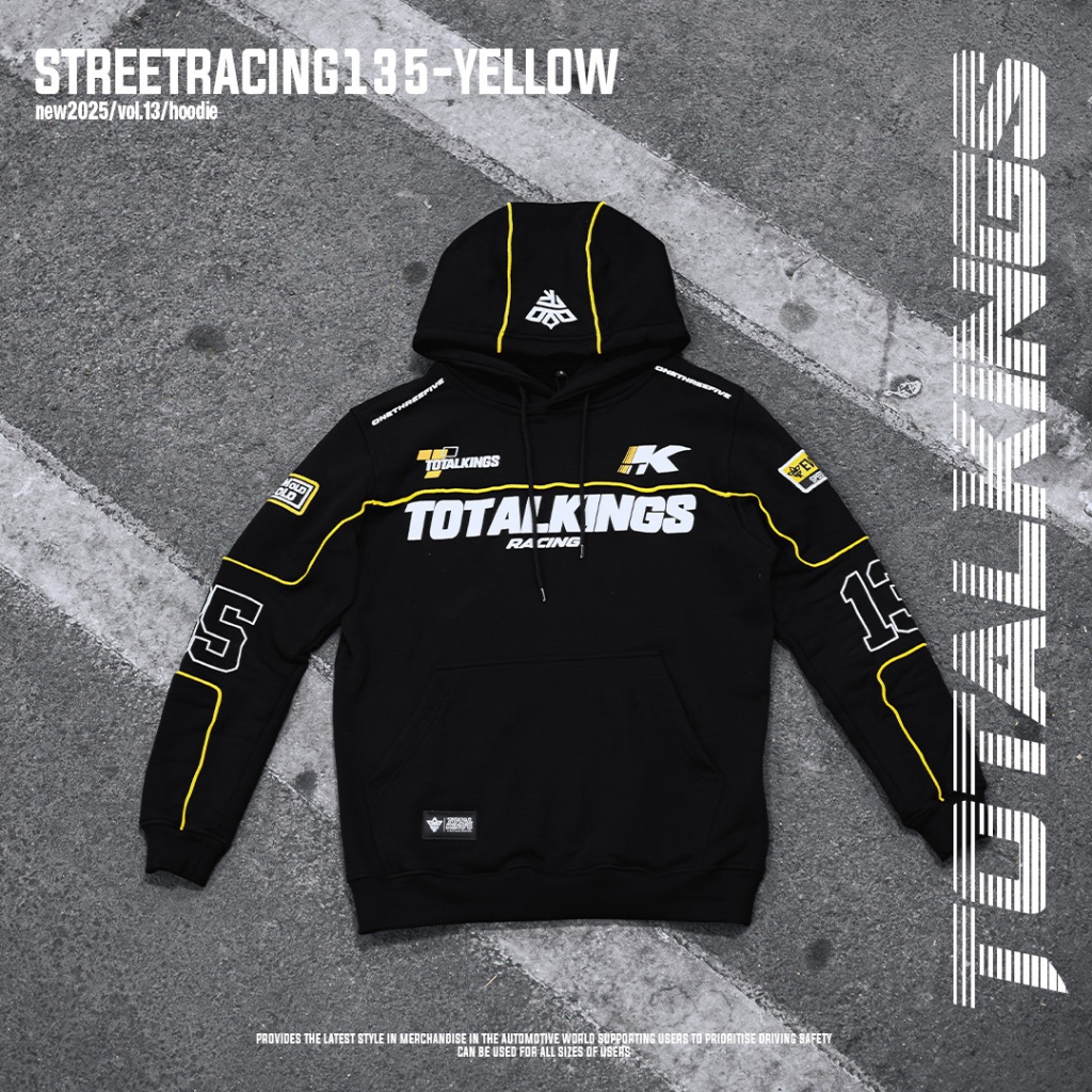 HOODIE TOTAL KINGS YELLOW STREET RACING 135 LIMITED EDITION